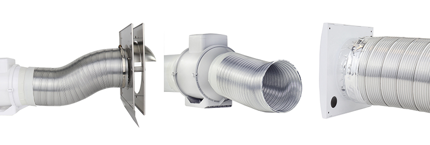 Conducta de aer flexibilă Dalap ALUDAP poate fi conectată cu ușurință la ventilatoare și grile de ventilație.