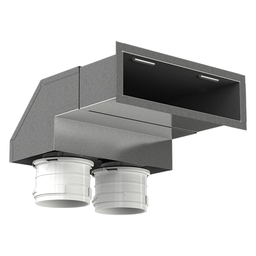 Cutie de difuzie metalică în perete 90° Dalap Flexitech Ø 75 mm