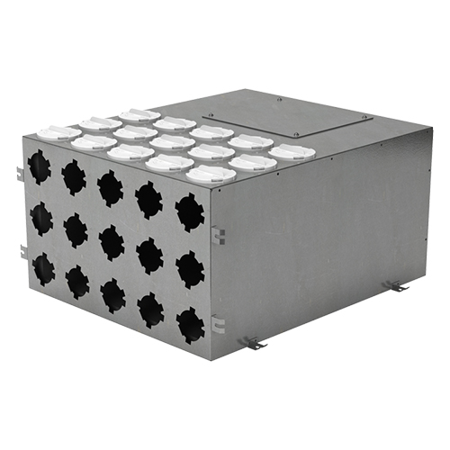 Cutie de distribuție metalică pentru conectarea sistemului Flexitech Ø 75 mm cu 15 ieșiri