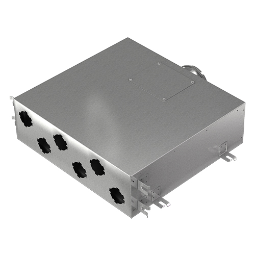 Cutie de distribuție metalică pentru conectarea sistemului Flexitech Ø 63 mm cu 6 ieșiri