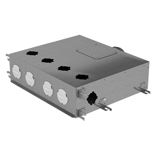 Cutie de distribuție metalică pentru conectarea sistemului Flexitech Ø 63 mm cu 6 ieșiri