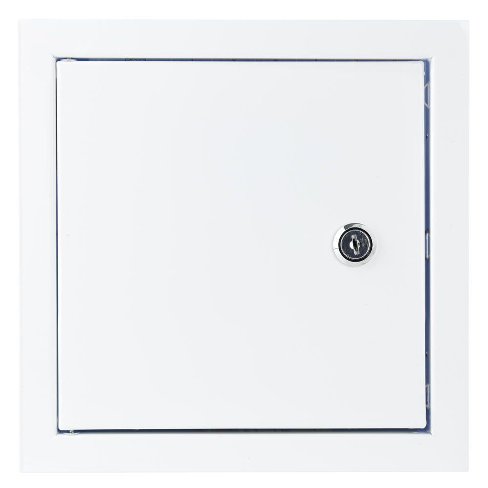 Ușa de vizitare metalică cu încuietoare 300x300 mm, albă