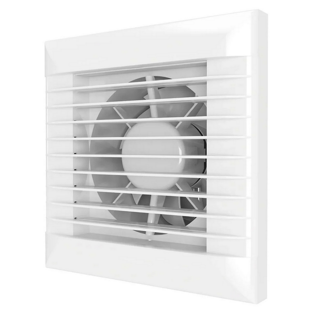 Ventilator de baie Dalap 125 LEA ZW cu jaluzele automate, timer și senzor de umiditate, Ø 125 mm