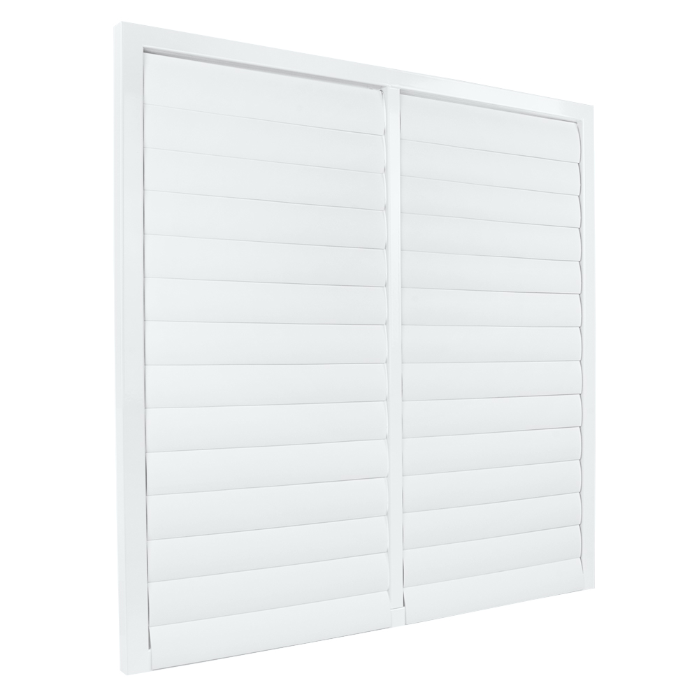 Grila de ventilație metalică cu jaluzele gravitaționale fără flanșă 725x725 mm, albă
