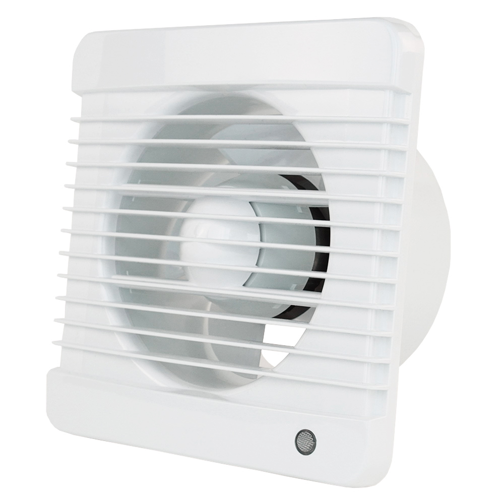 Ventilator de baie cu comutator de timp și senzor de umiditate Ø 125 mm, presiune mai mare a aerului