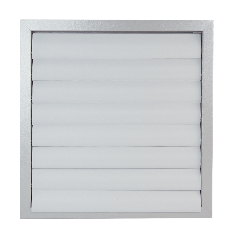 Grila de ventilație metalică cu jaluzele gravitaționale fără flanșă 535x535 mm, gri