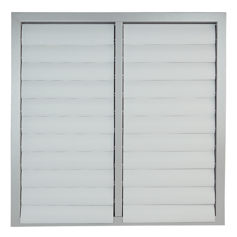 Grila de ventilație metalică cu jaluzele gravitaționale fără flanșă 835x835 mm, gri
