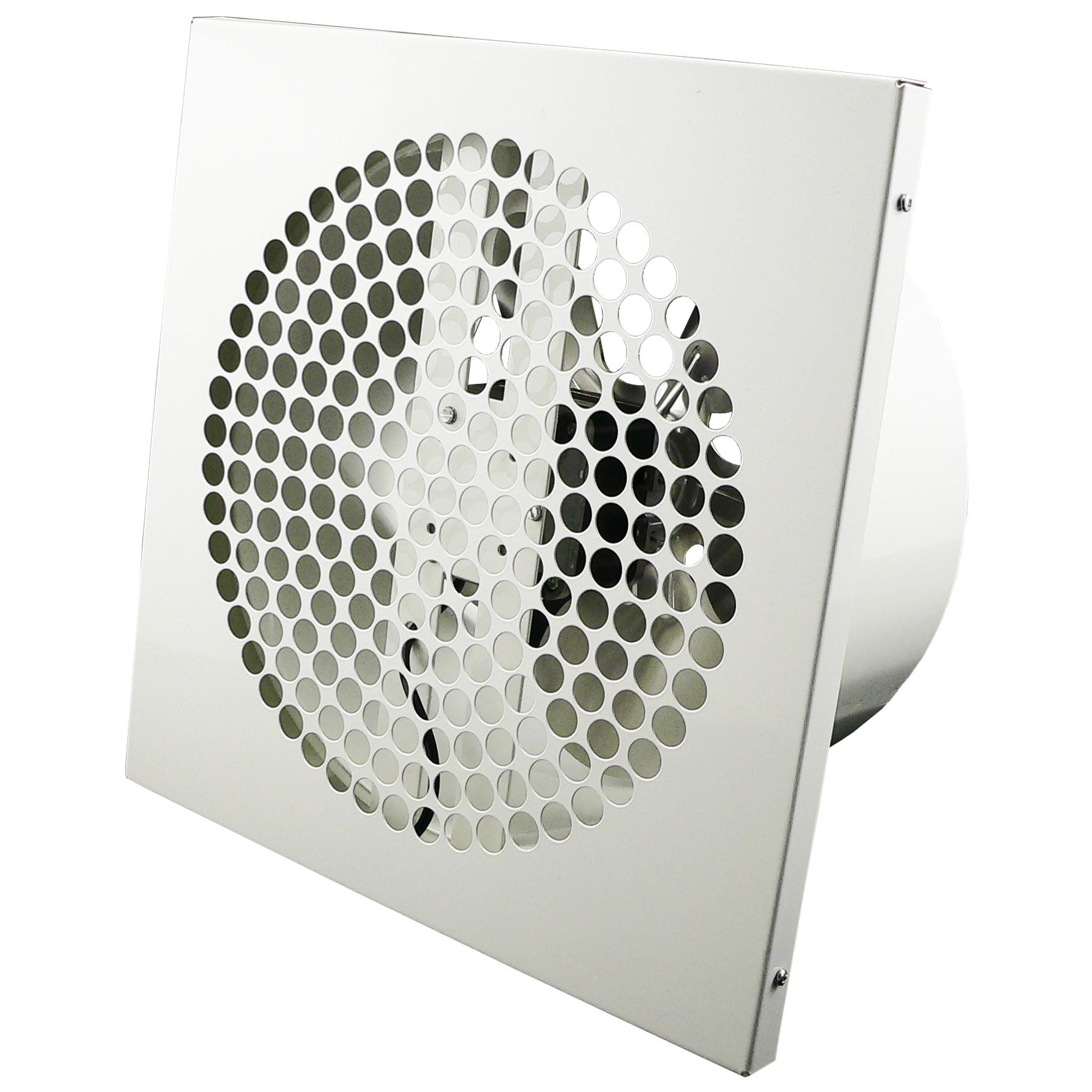Ventilator industrial pătrat în perete cu jaluzele gravitaționale Ø 410 mm